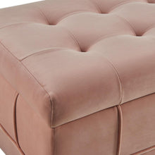Pink Tufted Ottoman with Storage Bench for Bedrooms and Entryways
