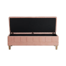 Pink Tufted Ottoman with Storage Bench for Bedrooms and Entryways