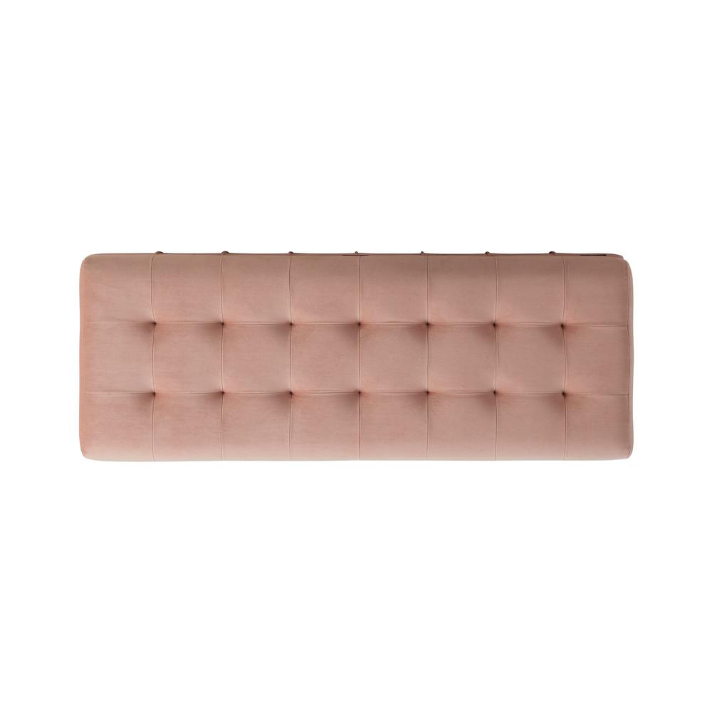Pink Tufted Ottoman with Storage Bench for Bedrooms and Entryways