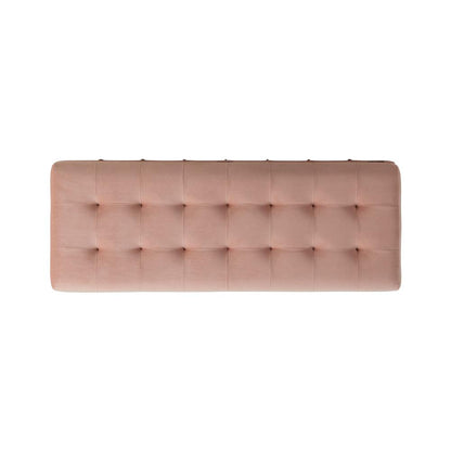 Pink Tufted Ottoman with Storage Bench for Bedrooms and Entryways