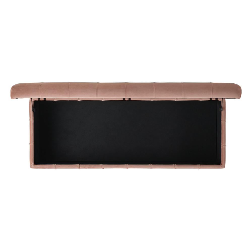 Pink Tufted Ottoman with Storage Bench for Bedrooms and Entryways