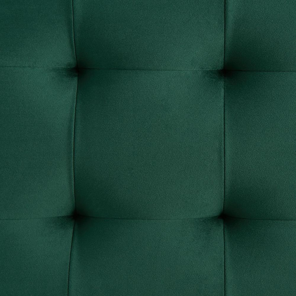 Green Tufted Storage Ottoman Bench with Rubberwood Frame for Entryway