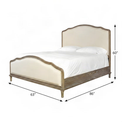 Viscose-Upholstered Queen Platform Bed, Headboard and Footboard, Studio
