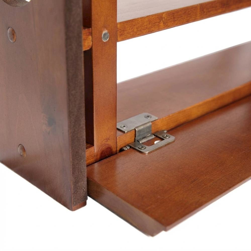 Wood Gun Wall Rack with Locking Storage Compartment for Security