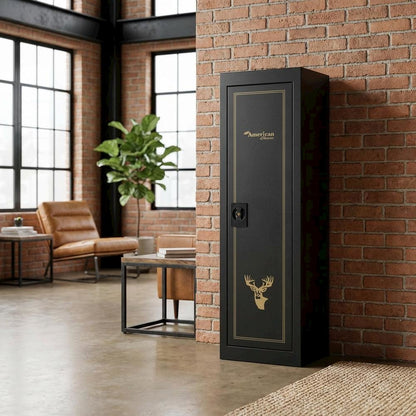 Metal security cabinet in black with durable build and enhanced safety features