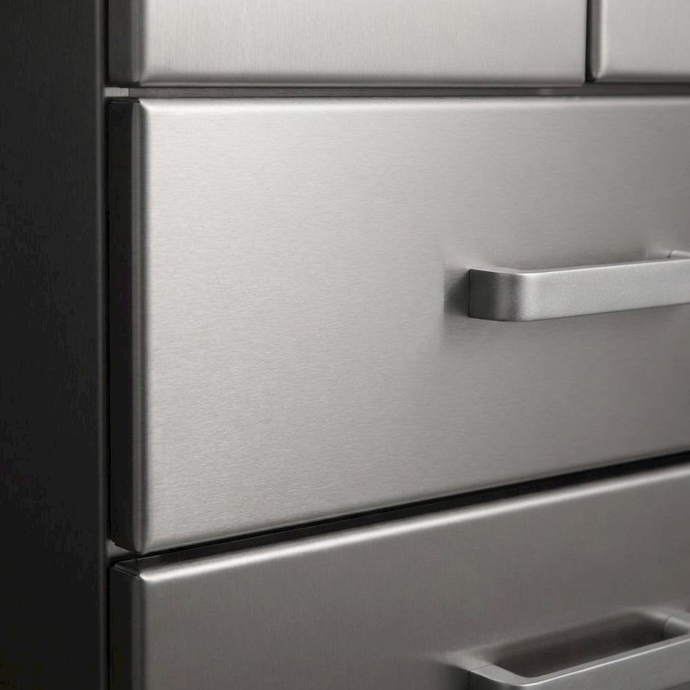 Black Metal Garage Storage Cabinet With 2 Doors And 3 Drawers For Organization
