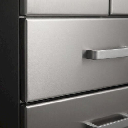 Black Metal Garage Storage Cabinet With 2 Doors And 3 Drawers For Organization