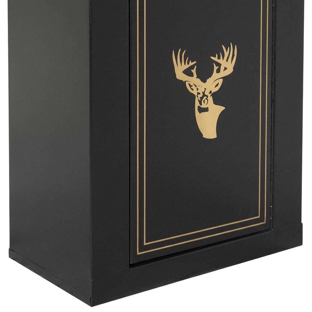Black Gun Metal Storage Cabinet With Steel And Wood Construction