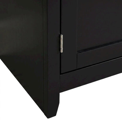 MDF Kitchen Buffet Hutch Cabinet with Framed Glass Doors and Drawer with Storage