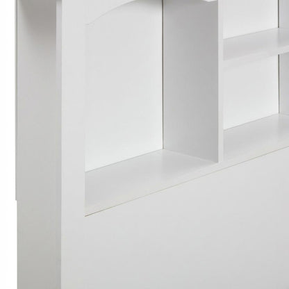 White Twin Bookcase Headboard with Storage Shelves for Bedroom Organization