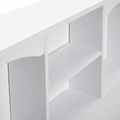 White Twin Bookcase Headboard with Storage Shelves for Bedroom Organization