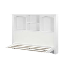 White Twin Bookcase Headboard with Storage Shelves for Bedroom Organization