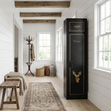 Black Metal Security Cabinet With Pistol And Ammo Compartments, Durable Storage