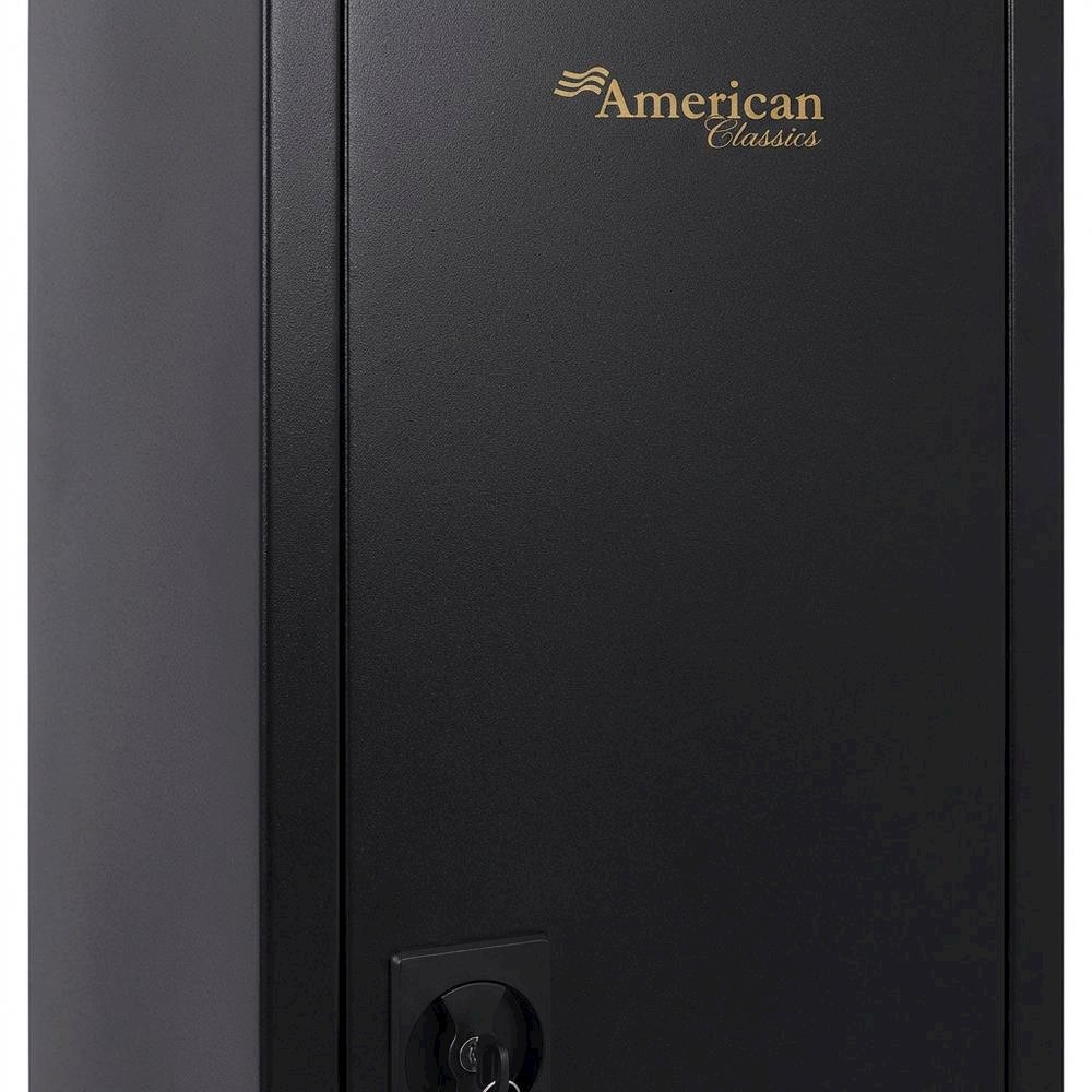 Black Metal Security Cabinet With Pistol And Ammo Compartments, Durable Storage