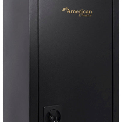 Black Metal Security Cabinet With Pistol And Ammo Compartments, Durable Storage