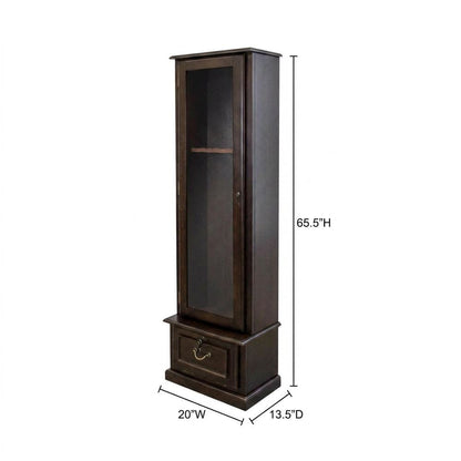 Brown Solid Wood 8-Gun Locking Storage Cabinet with Narrow Profile