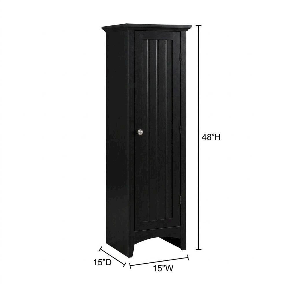 MDF Kitchen Pantry Storage Cabinet with Single Door and Adjustable Shelves