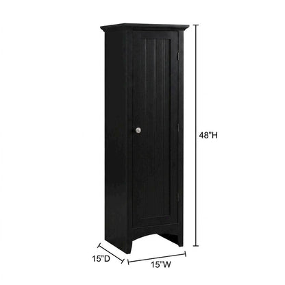 MDF Kitchen Pantry Storage Cabinet with Single Door and Adjustable Shelves