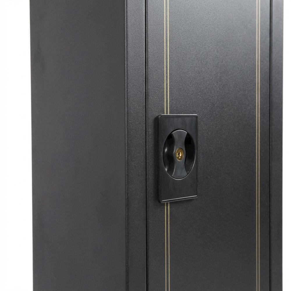 Metal security cabinet in black with durable build and enhanced safety features