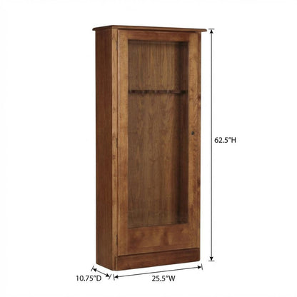 Medium Brown 10 Gun Cabinet with Wooden Construction and Secure Storage