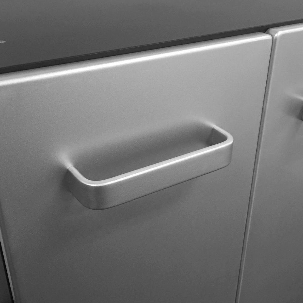 Vinyl Laminated Storage Cabinet With Black And Silver Finish