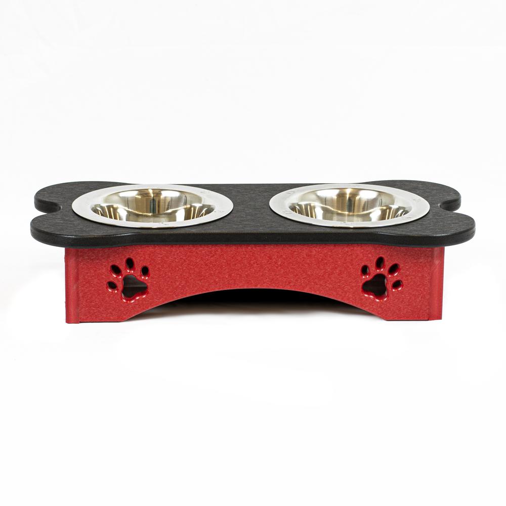 High Double Water and Food Bowl Made of High Density Poly Resin for Smaller Dogs