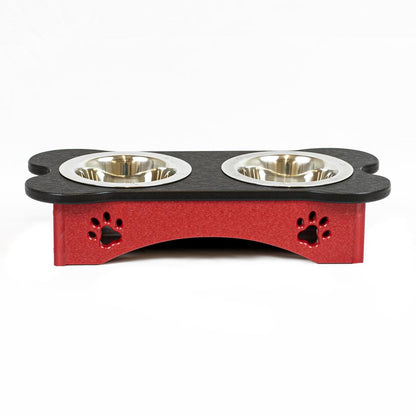 High Double Water and Food Bowl Made of High Density Poly Resin for Smaller Dogs