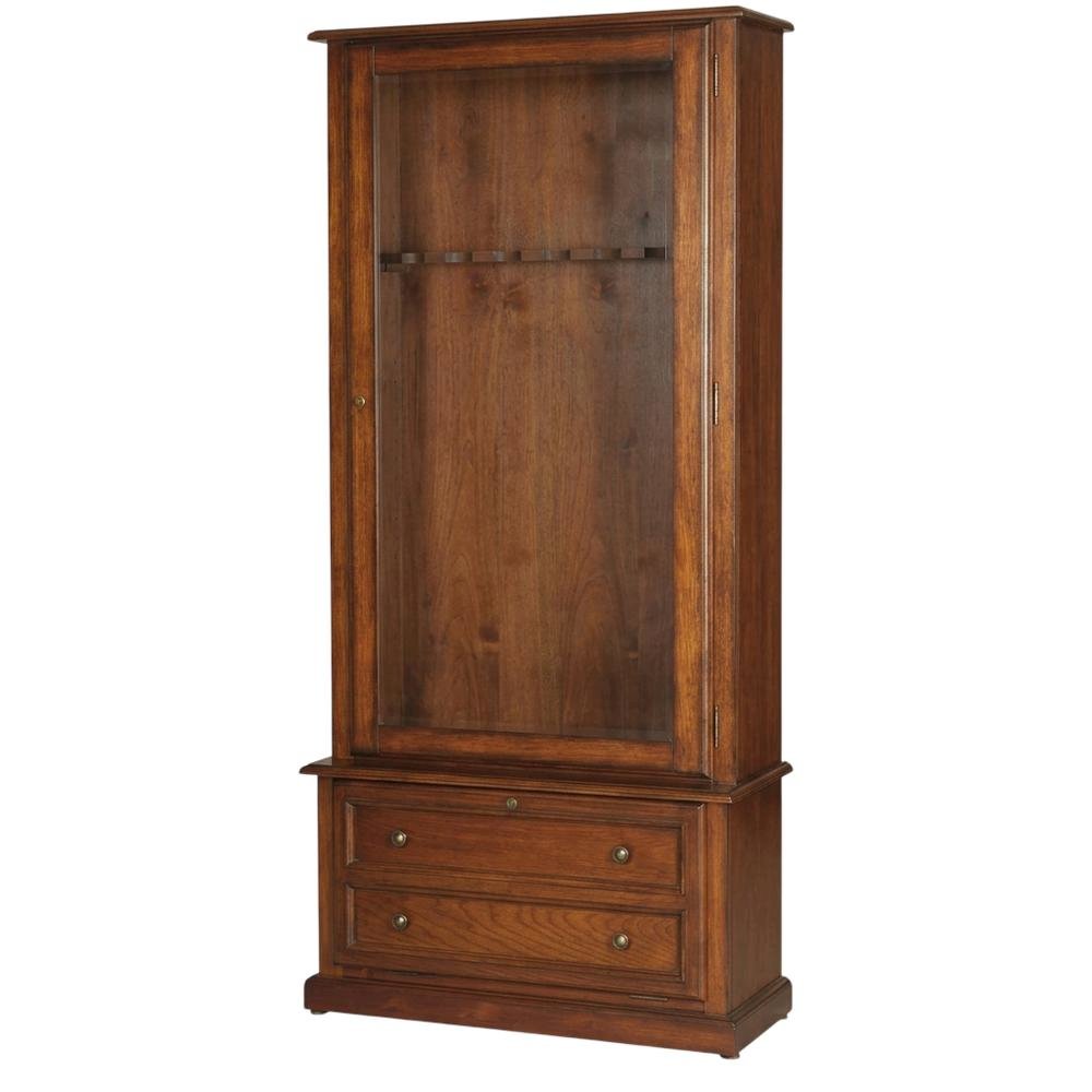 Wooden 8-Gun Cabinet in Classic Finish with Secure Storage