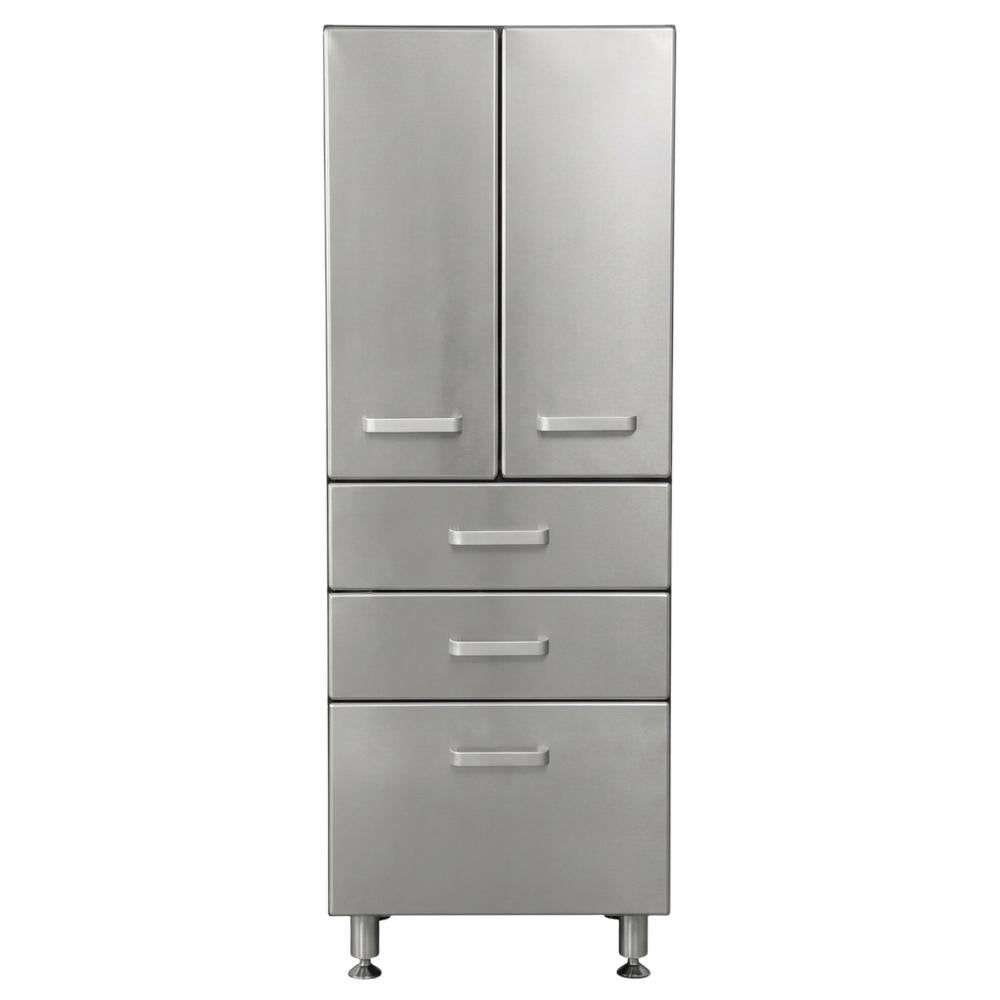 Black Metal Garage Storage Cabinet With 2 Doors And 3 Drawers For Organization