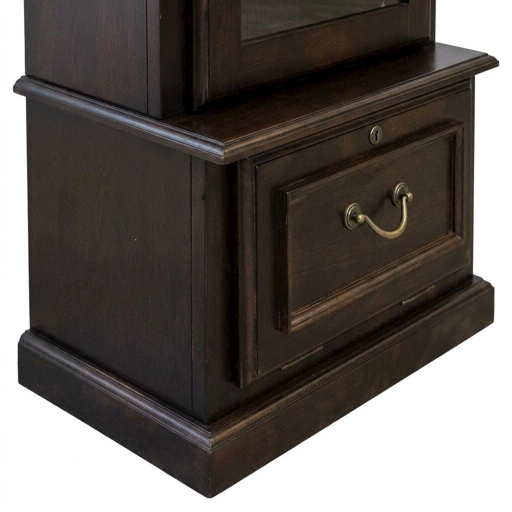 Brown Solid Wood 8-Gun Locking Storage Cabinet with Narrow Profile