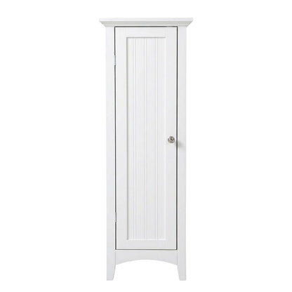 Metal and wood kitchen storage pantry with one door, space-saving design