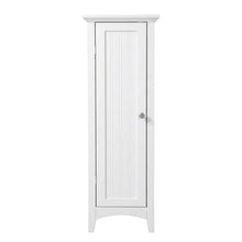 Metal and wood kitchen storage pantry with one door, space-saving design
