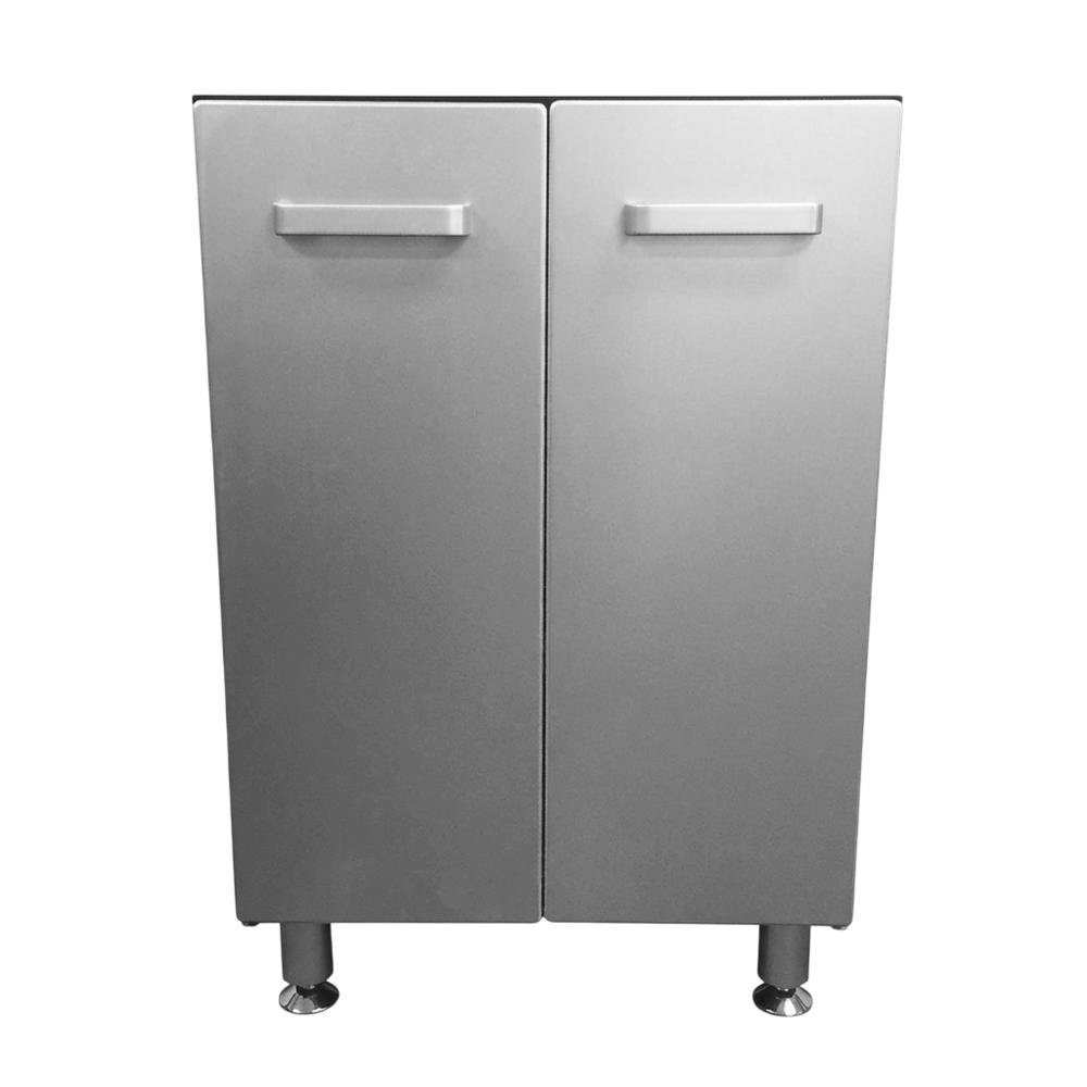 Metal Storage Cabinet With Black And Silver Finish For Garage Organization