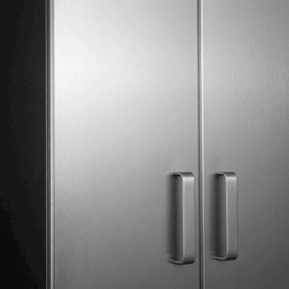 Heavy Duty Black Metal Overhead Cabinet With Silver Front For Storage
