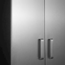 Heavy Duty Black Metal Overhead Cabinet With Silver Front For Storage