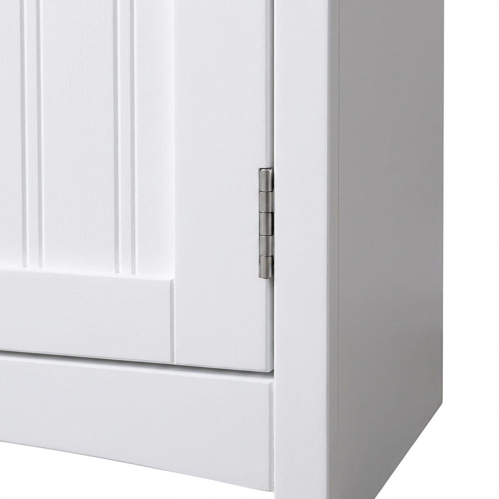 Metal and wood buffet with framed glass doors and drawer for stylish storage