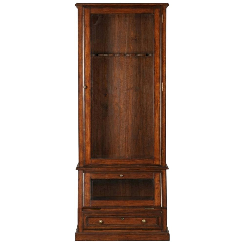 Wooden 12-Gun Storage Cabinet with Slanted Base for Secure Organization