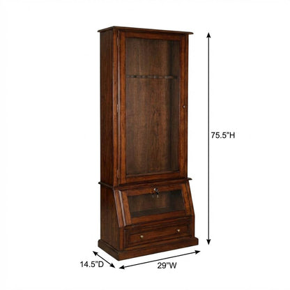 Wooden 12-Gun Storage Cabinet with Slanted Base for Secure Organization