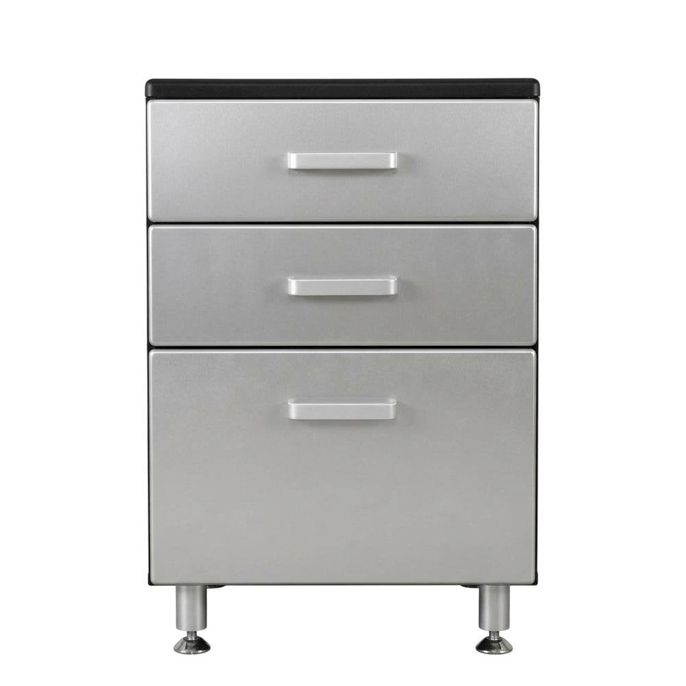 Vinyl Laminated Storage Cabinet with Three Drawers for Garage Organization