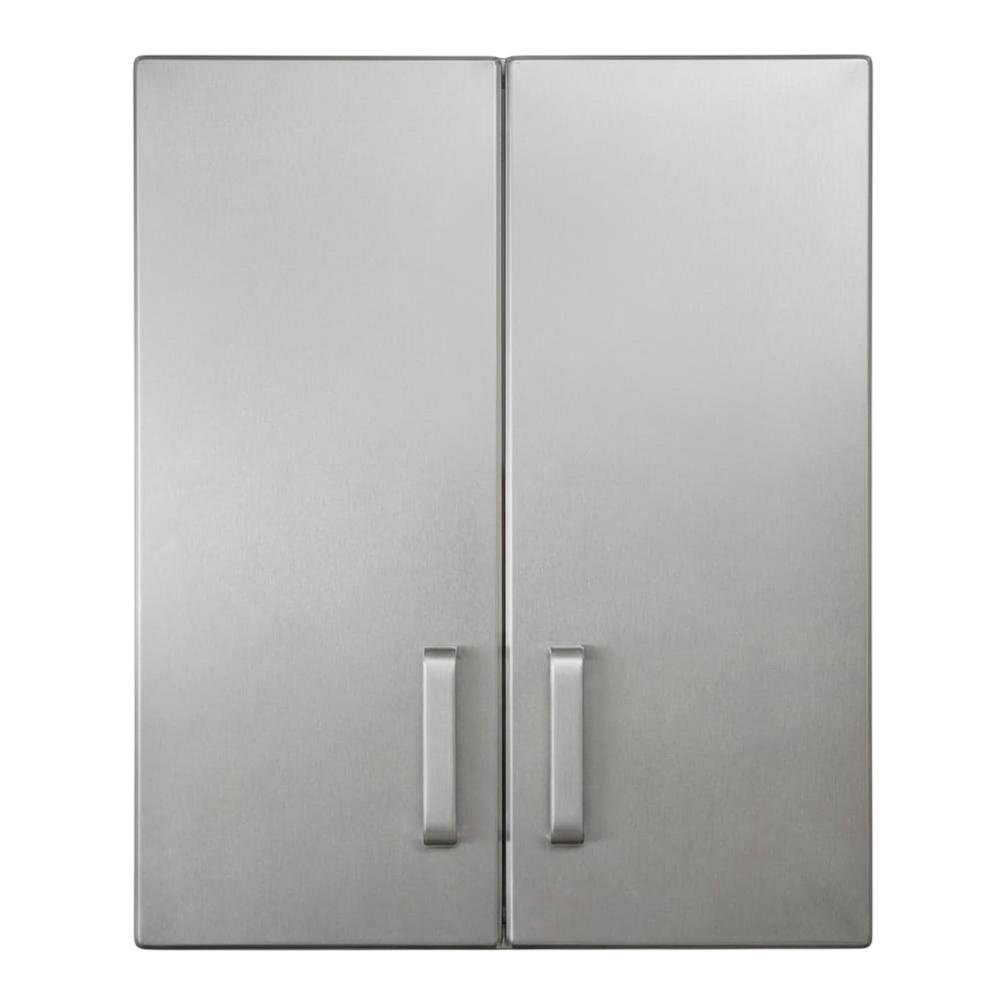 Heavy Duty Black Metal Overhead Cabinet With Silver Front For Storage