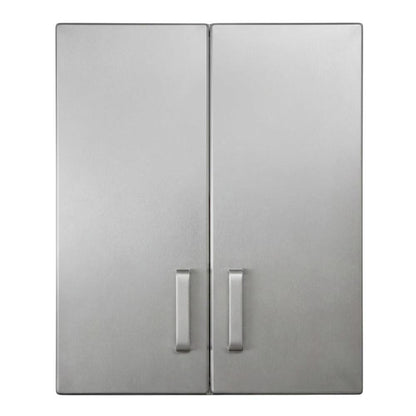 Heavy Duty Black Metal Overhead Cabinet With Silver Front For Storage