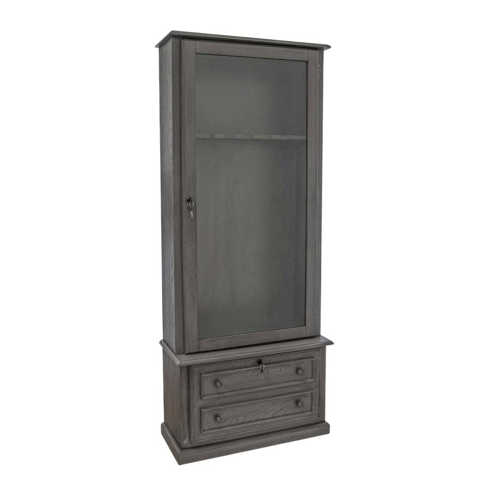 Grey Gun Cabinet With Secure Storage For Firearms And Accessories