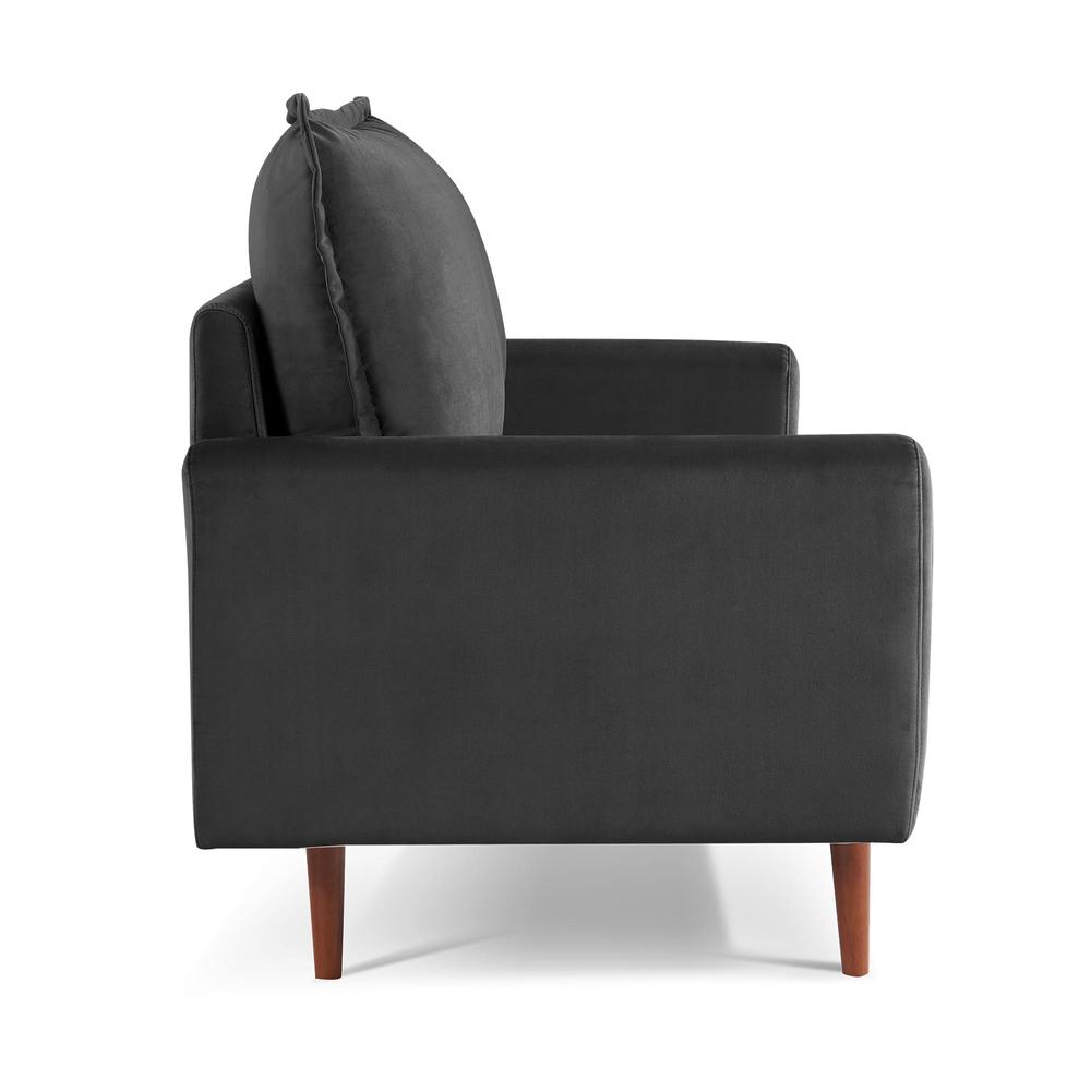 57 Inch Wide Upholstered Two Cushion Loveseat with Cambered Arms