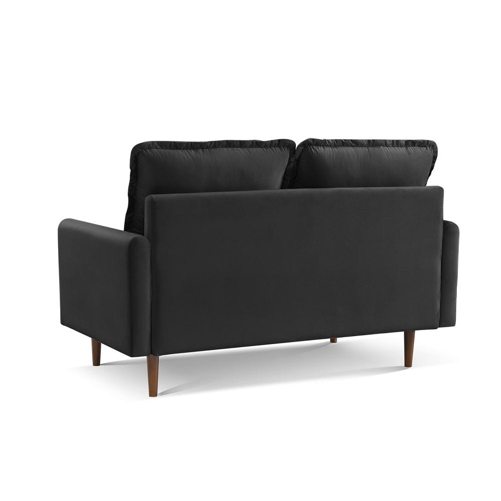 57 Inch Wide Upholstered Two Cushion Loveseat with Cambered Arms