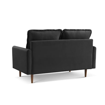 57 Inch Wide Upholstered Two Cushion Loveseat with Cambered Arms