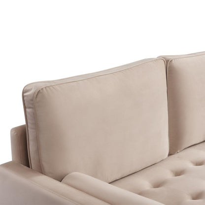 57 Inch Wide Upholstered Two Cushion Loveseat with Bolster Pillows