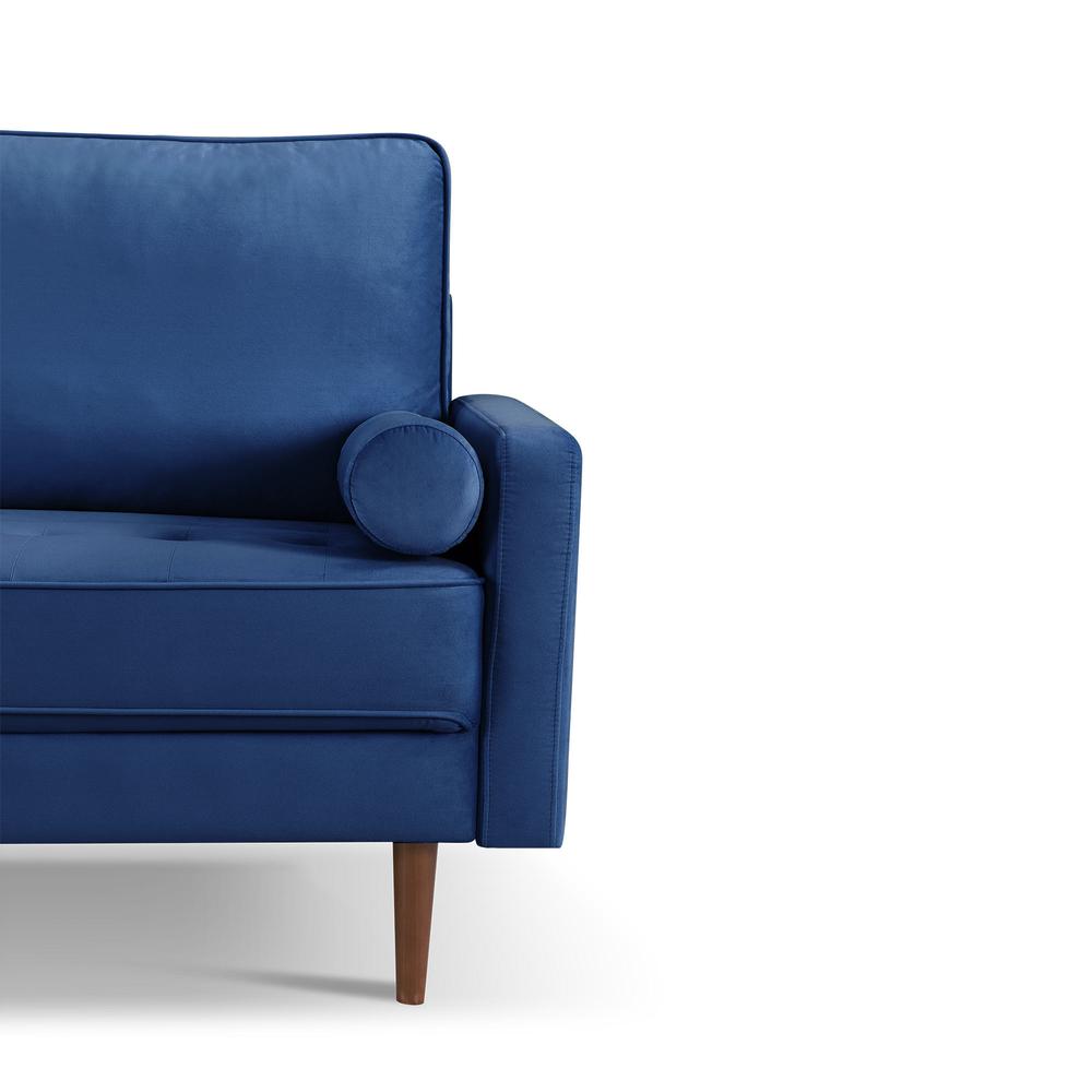 57 Inch Wide Upholstered Two Cushion Loveseat with Bolster Pillows