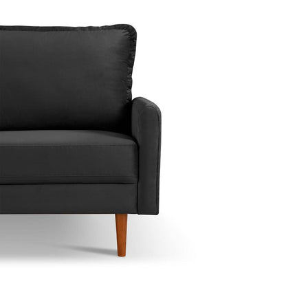 57 Inch Wide Upholstered Two Cushion Loveseat with Cambered Arms