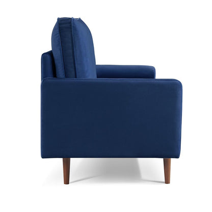 57 Inch Wide Upholstered Two Cushion Loveseat with Bolster Pillows