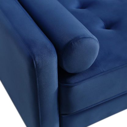57 Inch Wide Upholstered Two Cushion Loveseat with Bolster Pillows